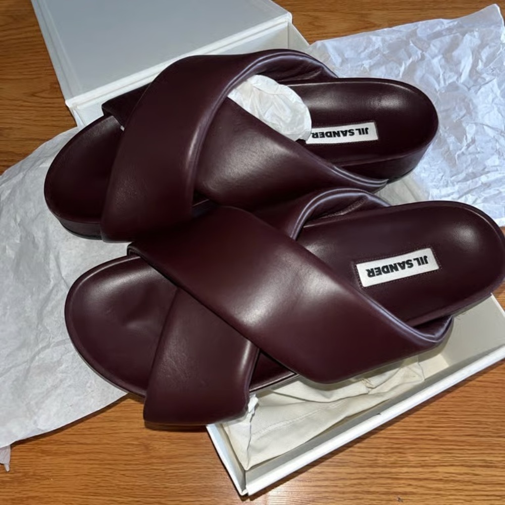 Jil Sander Deep Burgundy Sandals